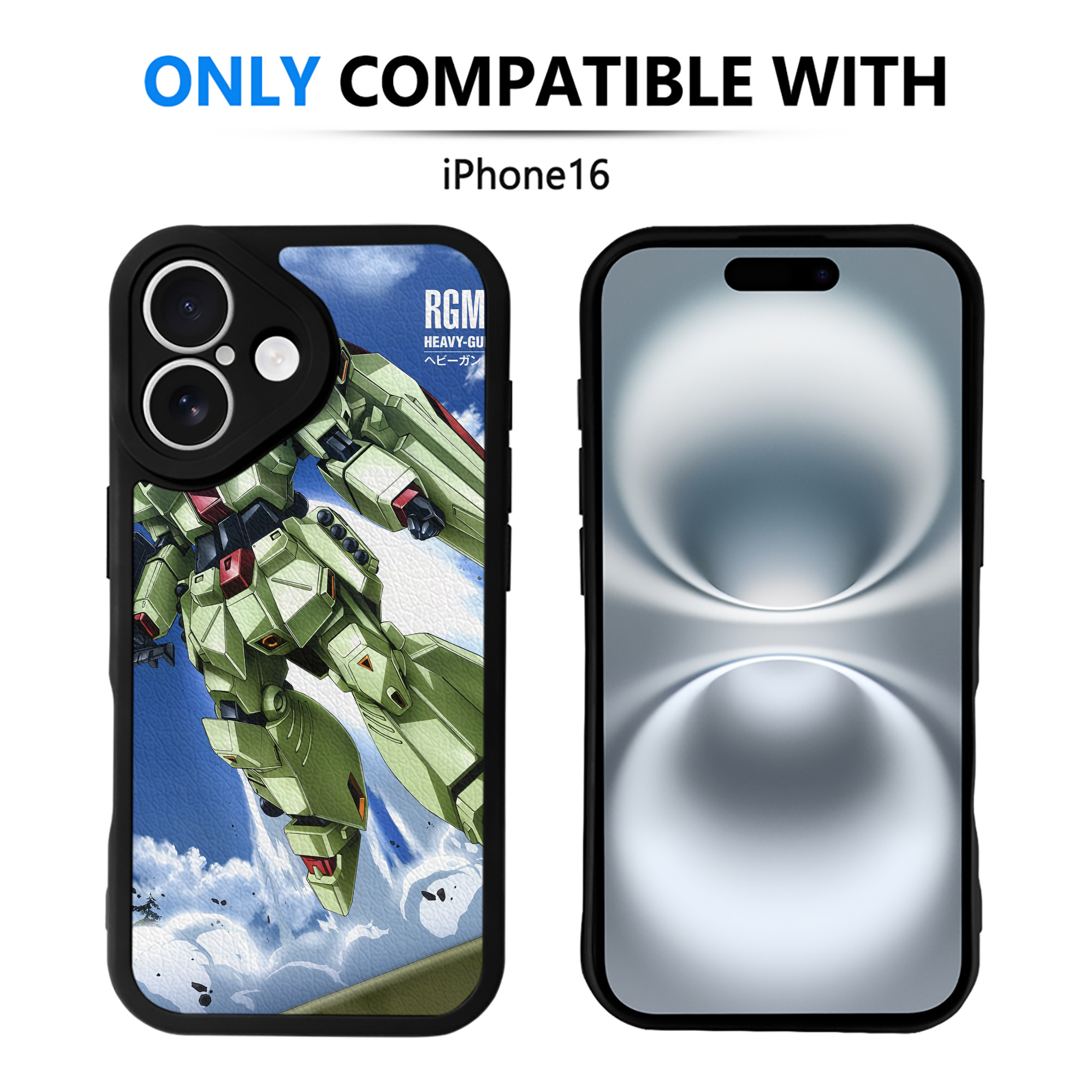（画像用） 機動戦士ガンダム Mobile Suit Gundam 【iPhone 16シリーズ対応】シリコンスマホケース（レザー調） 材質：シリコン